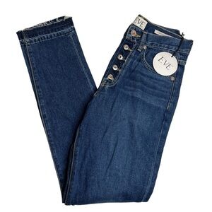 Eve Denim The Silver Bullet Jeans Button Fly  Size 24 NEW